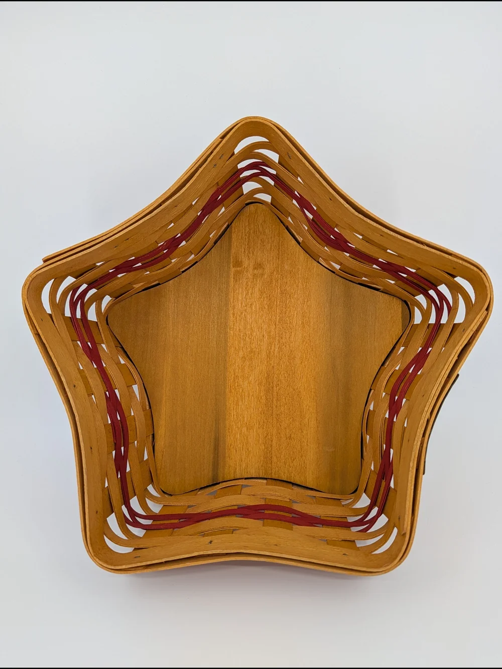 Longaberger 2001 Red Shining Star Basket/American Pride& Holly Liners/Protector - Picture 5 of 9
